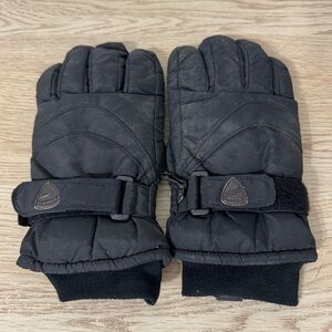 Saranac‎ Ski Gloves Womens Large Black Winter Snow Outdoor Vintage Warm Nylon